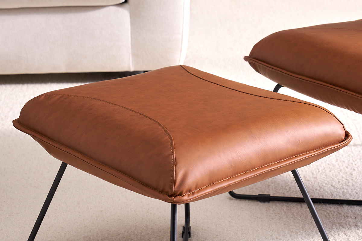 Silln vintage marrn con reposapis PHILO