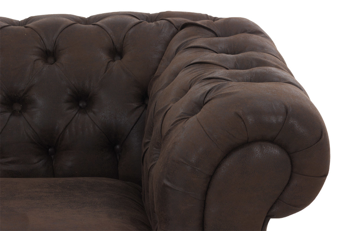 Silln vintage PU marrn CHESTERFIELD