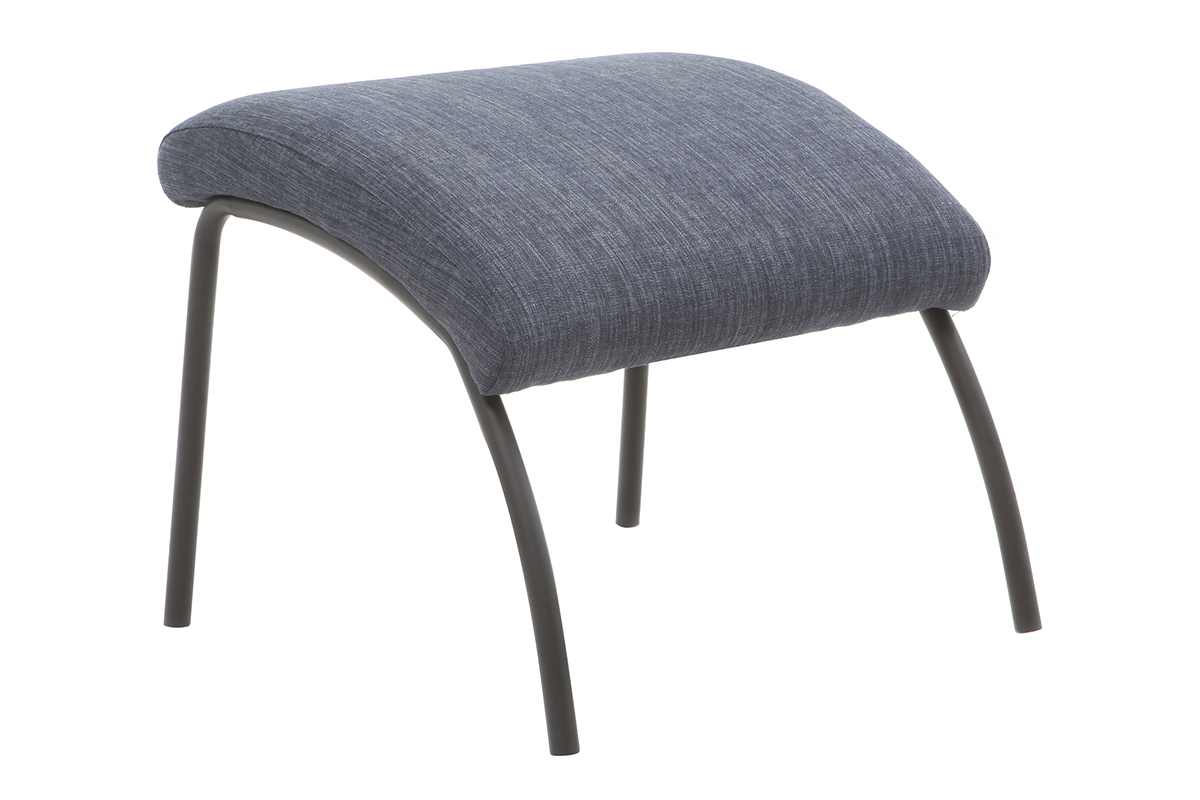 Silln y reposapis contemporneo tejido azul vaquero ULYSSE