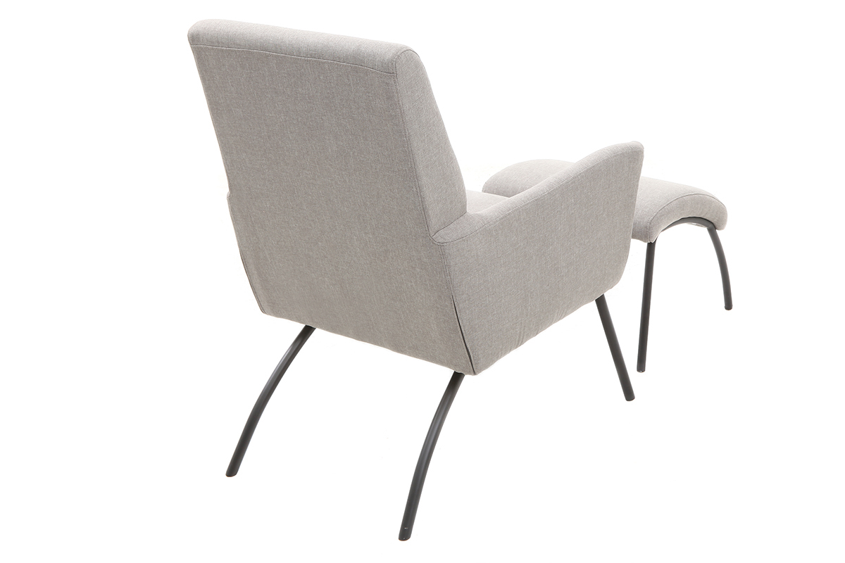 Sill�n y reposapi�s contempor�neo tejido gris ULYSSE