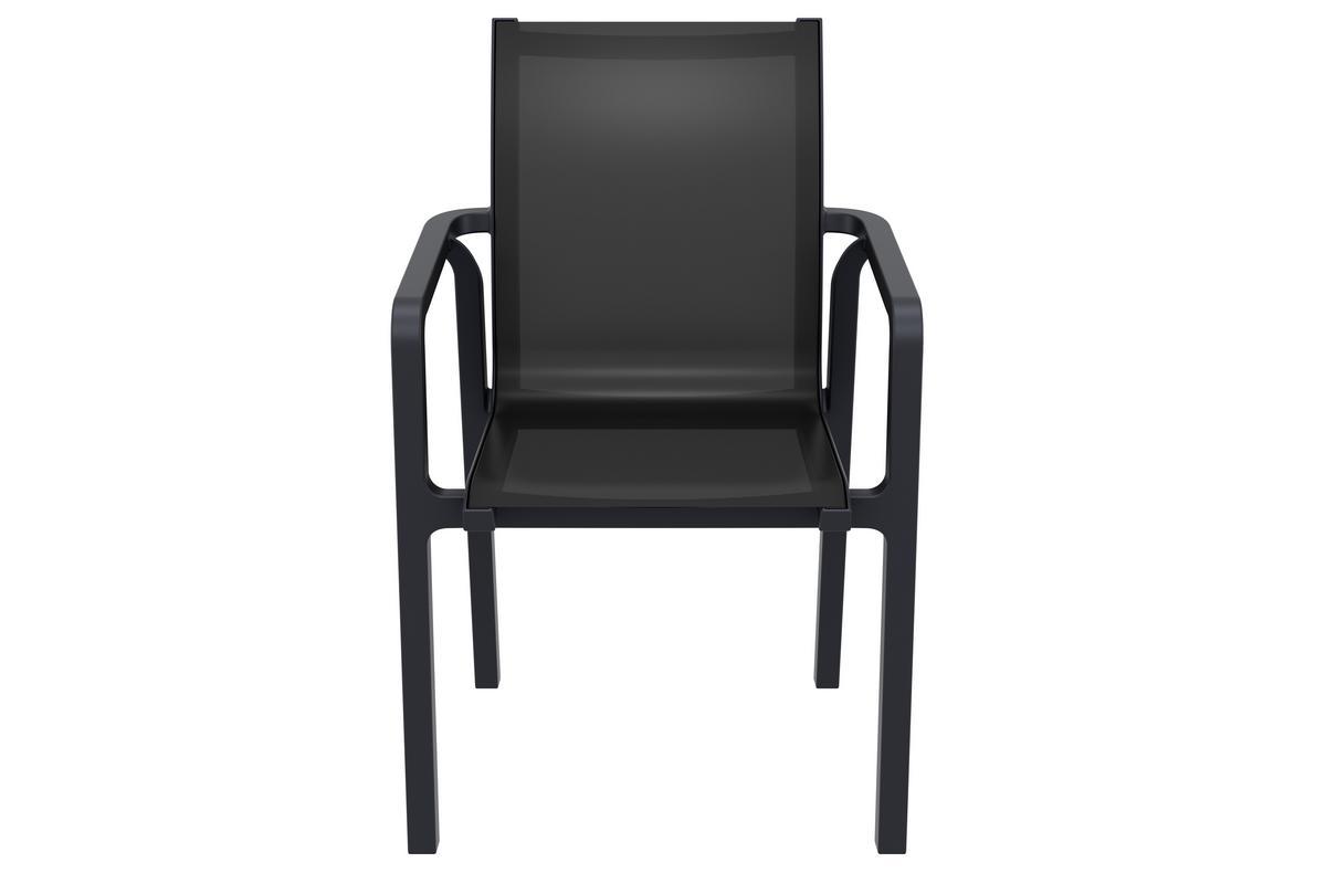 Sillones de jardn apilables negros (lote de 4) CORAIL