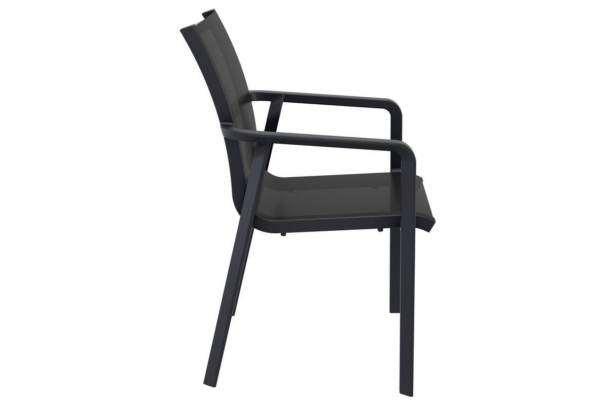 Sillones de jardn apilables negros (lote de 4) CORAIL
