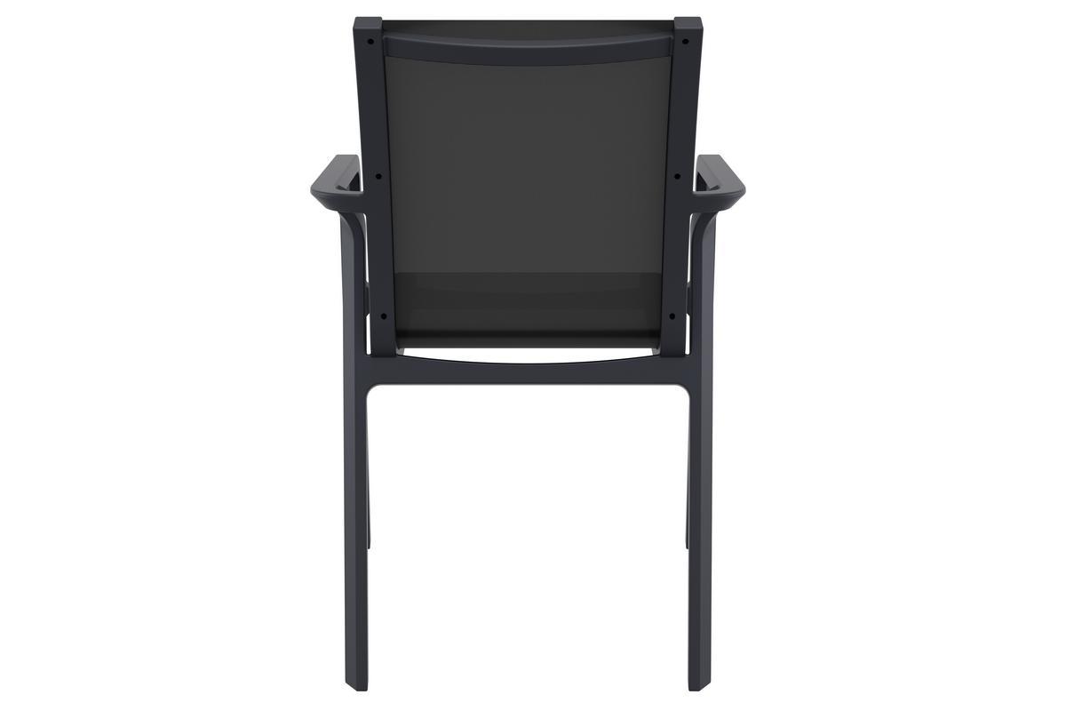 Sillones de jardn apilables negros (lote de 4) CORAIL