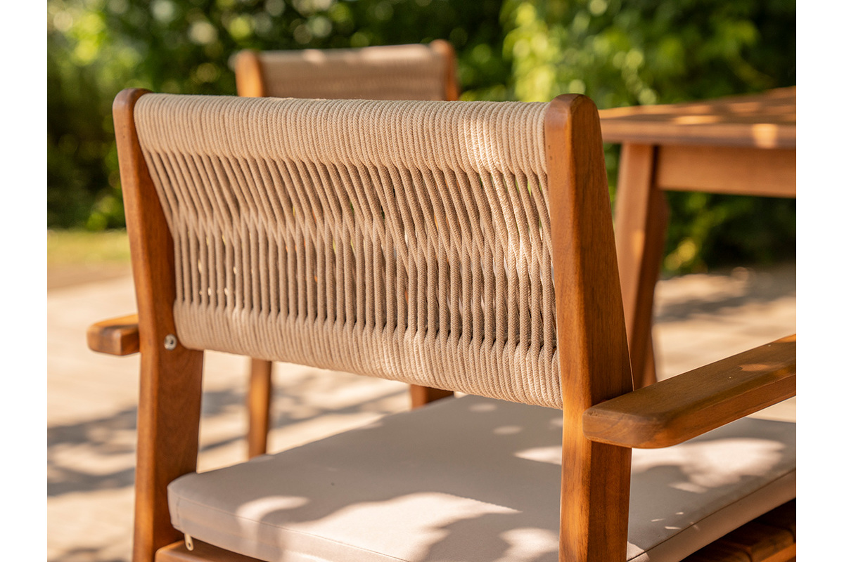 Sillones de jard�n en madera maciza y cuerda trenzada (lote de 2) ZEPHYR