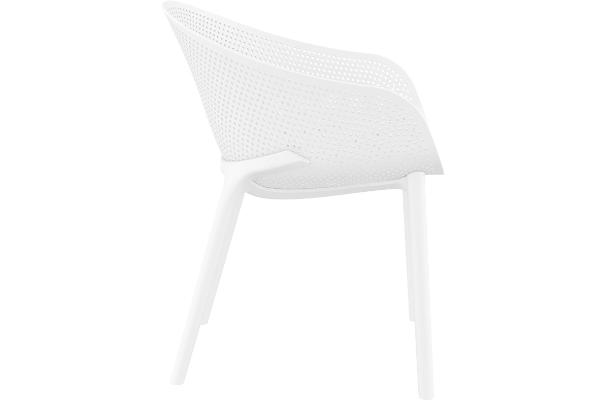 Sillones modernos blancos apilables interior / exterior (lote de 4) OSKOL