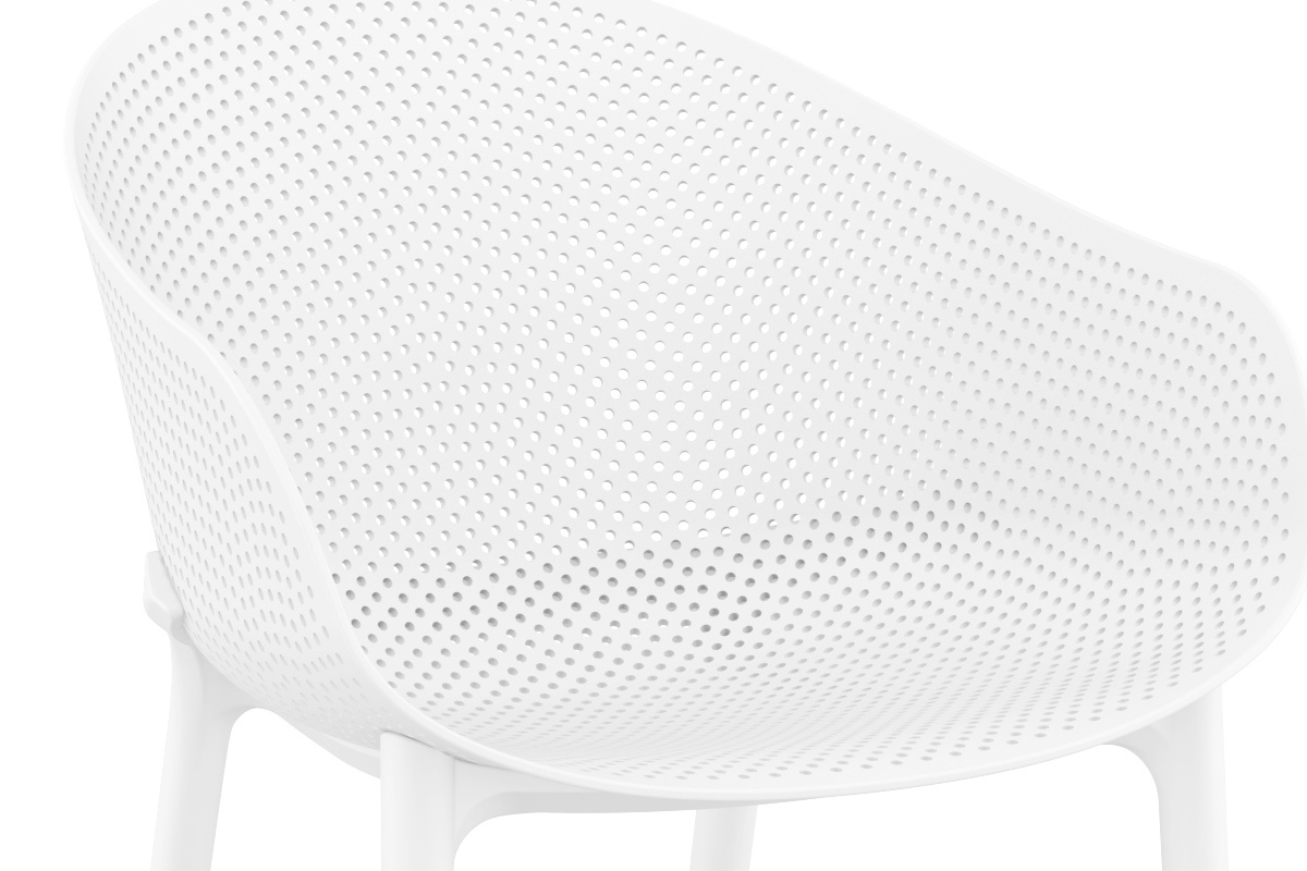 Sillones modernos blancos apilables interior / exterior (lote de 4) OSKOL