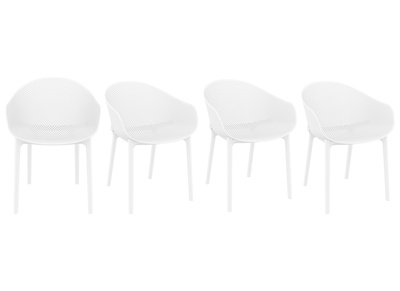 Sillones modernos blancos apilables interior / exterior (lote de 4) OSKOL
