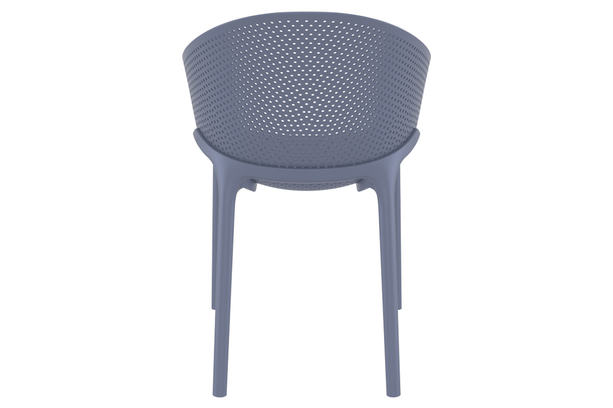Sillones modernos grises apilables interior / exterior (lote de 4) OSKOL