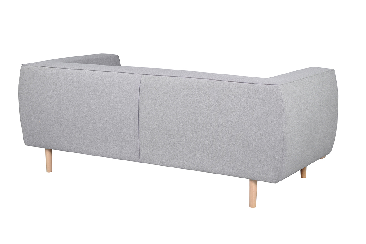 Sof 2/3plazas nrdico de tela gris jaspeada y madera MORRIS