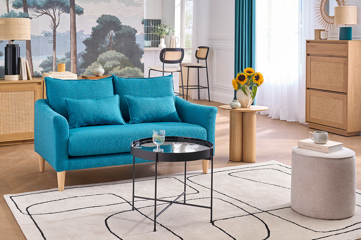 Sof� 2 plazas azul petr�leo KATE