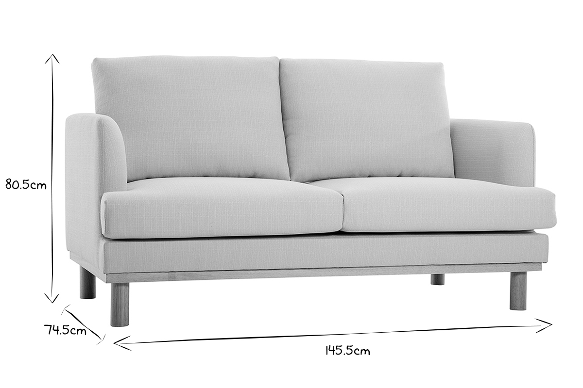 Sof 2plazas beige estilo nrdico HOBART