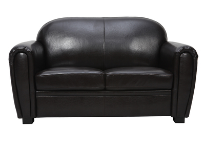 Sof&aacute; 2 plazas CLUB color marr&oacute;n y de cuero de vacuno.