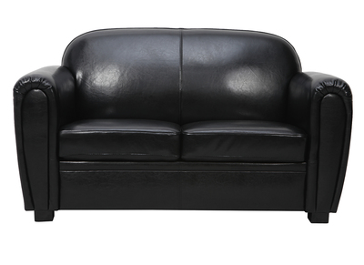 Sof&aacute; 2 plazas CLUB color negro y de cuero de vacuno