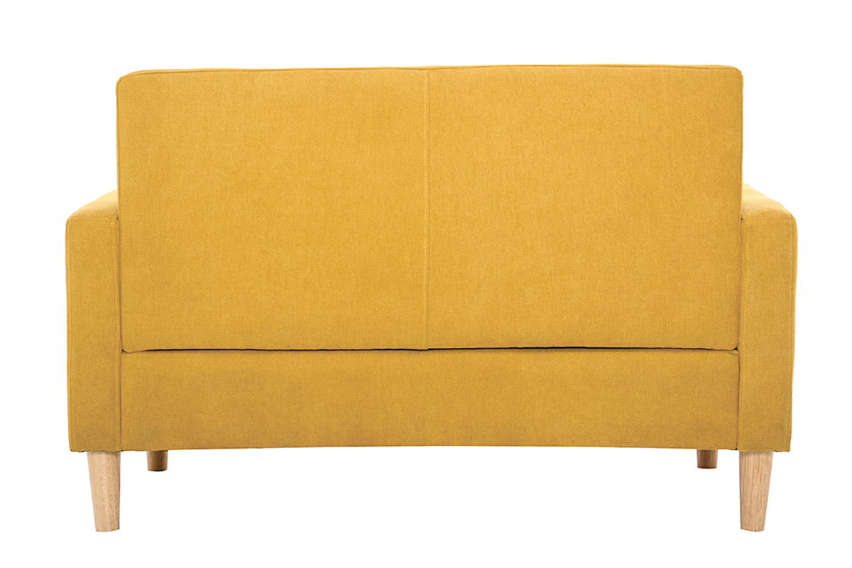 Sof 2plazas de estilo nrdico amarillo mostaza con efecto aterciopelado MOON
