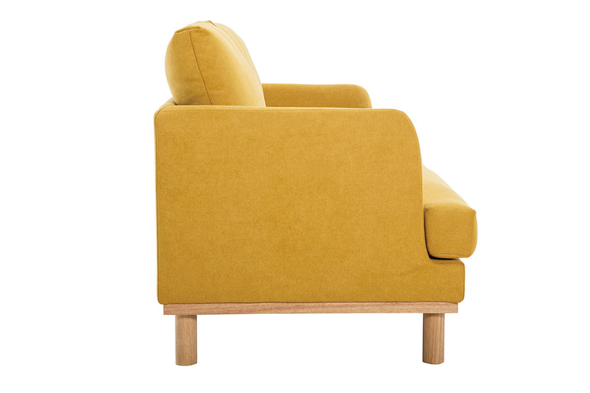 Sof 2plazas de estilo nrdico efecto aterciopelado amarillo mostaza HOBART