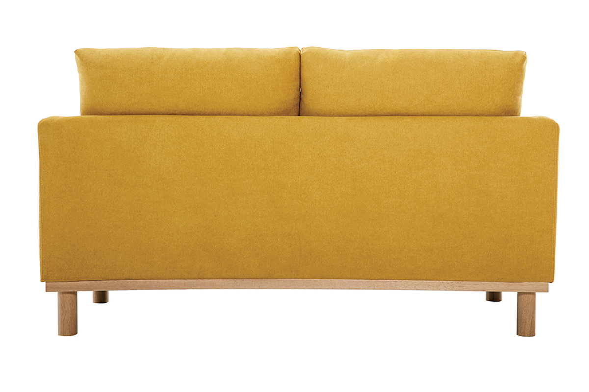 Sof 2plazas de estilo nrdico efecto aterciopelado amarillo mostaza HOBART