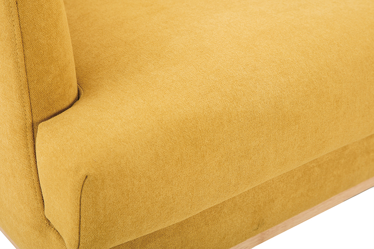 Sof 2plazas de estilo nrdico efecto aterciopelado amarillo mostaza HOBART