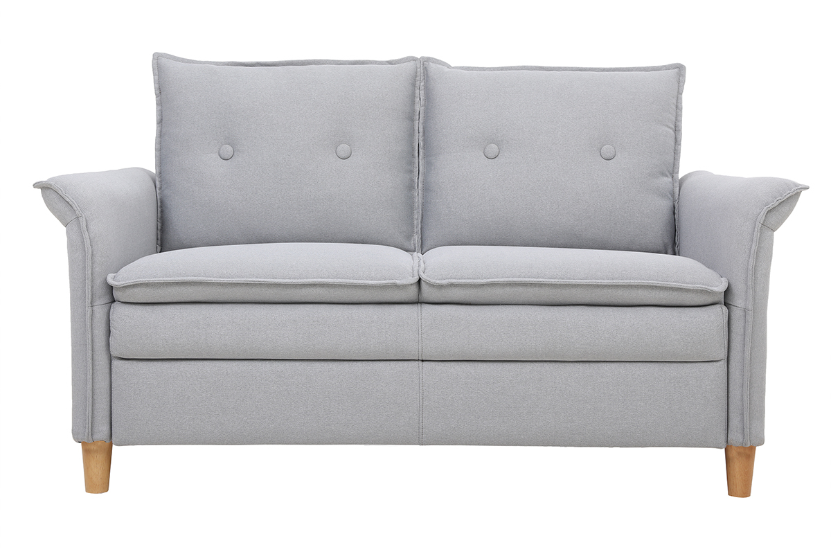 Sof 2 plazas en tejido gris claro CLIFF