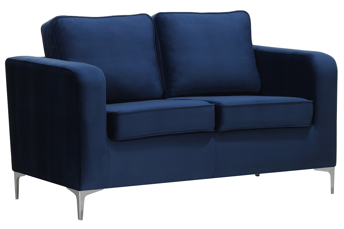 Sof 2 plazas moderno terciopelo azul oscuro HARRY