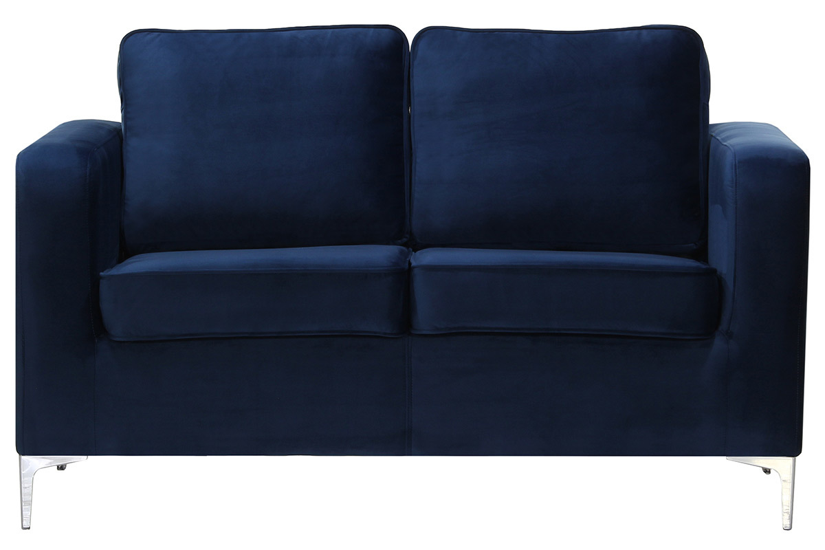 Sof 2 plazas moderno terciopelo azul oscuro HARRY