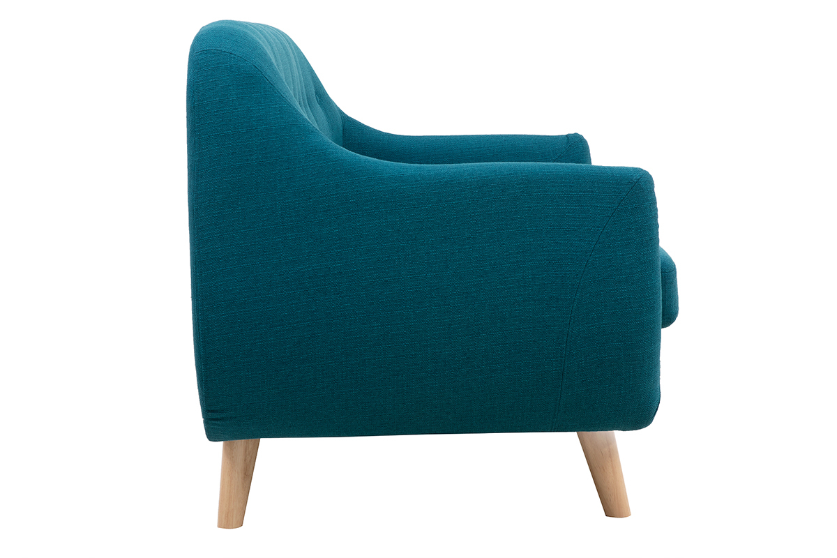 Sof 2 plazas nrdico desenfundable azul petrleo y madera YNOK
