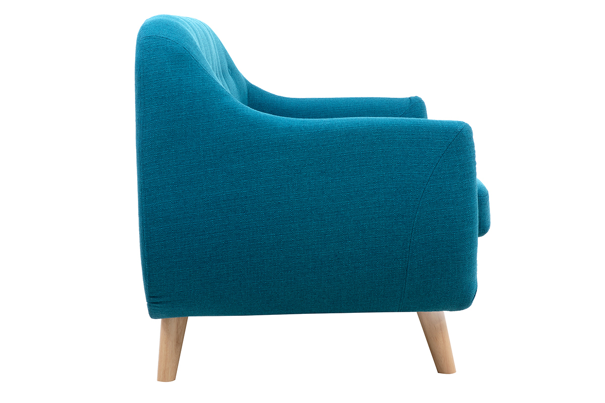 Sof 2 plazas nrdico desenfundable azul petrleo y madera YNOK