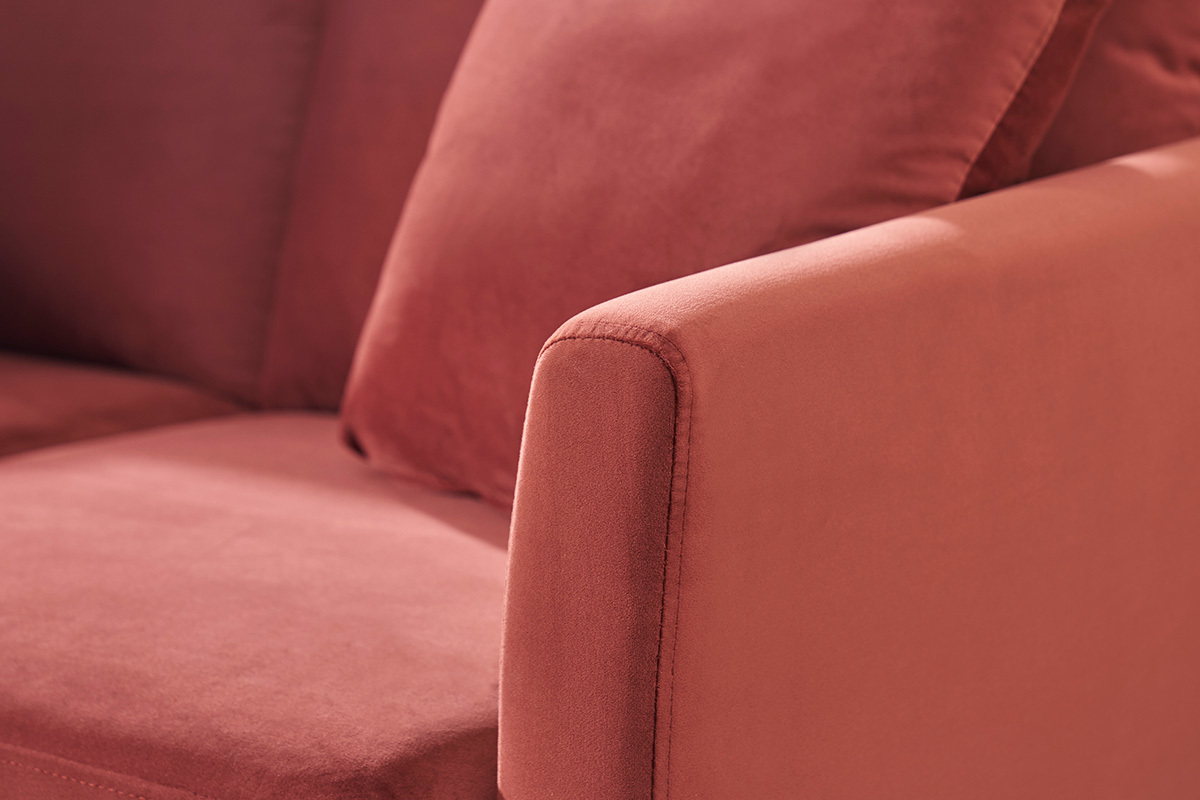 Sof� 2�plazas n�rdico desenfundable de terciopelo burdeos OSLO