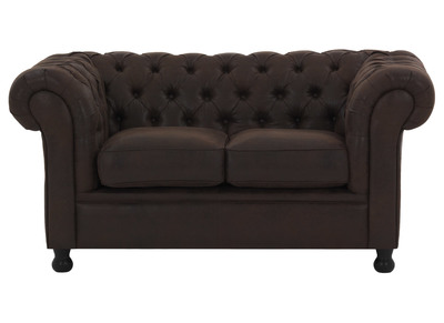 Sofá 2 plazas vintage marrón CHESTERFIELD - Sofá 2 plazas vintage marrón CHESTERFIELD