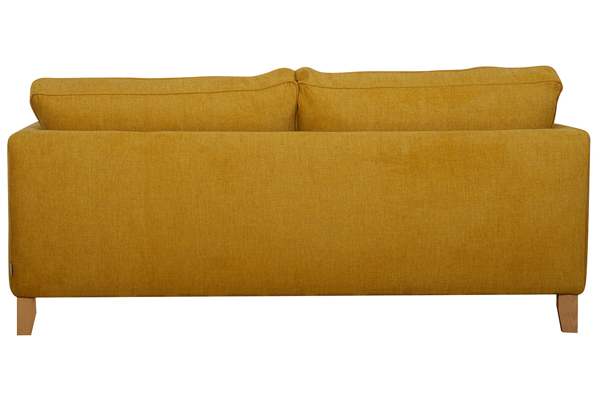 Sof 3plazas amarillo con acabado haya natural HARRISON