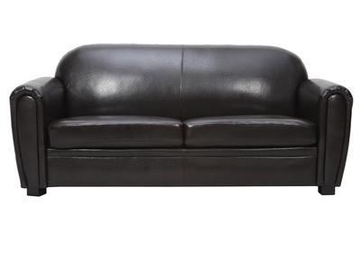 Sof&aacute; 3 plazas CLUB color marr&oacute;n y de cuero de vacuno