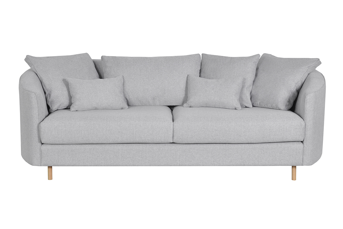 Sof 3plazas contemporneo de tela gris clara SELECT