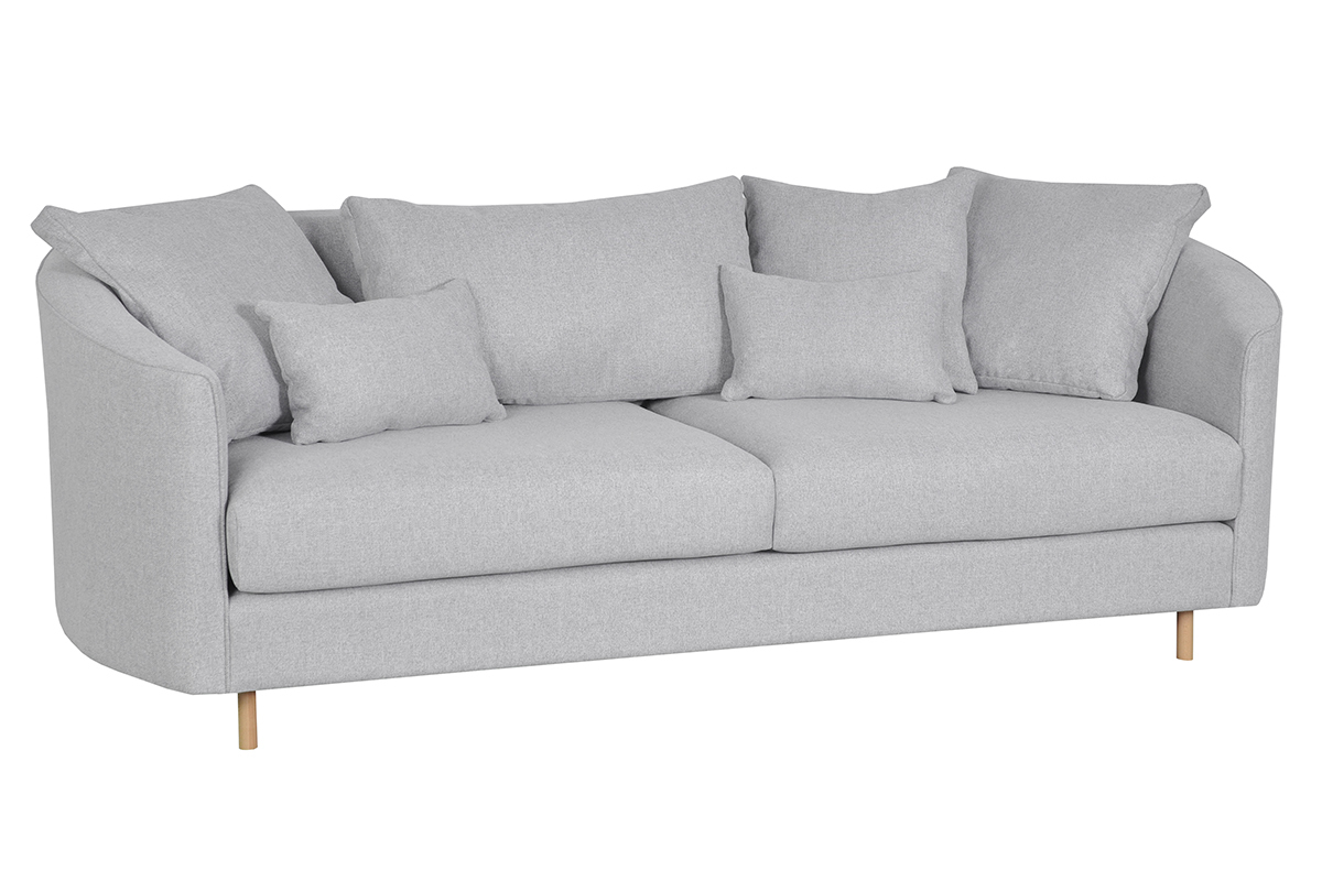 Sof 3plazas contemporneo de tela gris clara SELECT