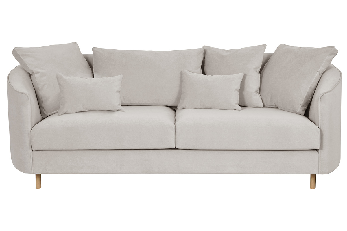 Sof 3plazas contemporneo de terciopelo gris mate SELECT