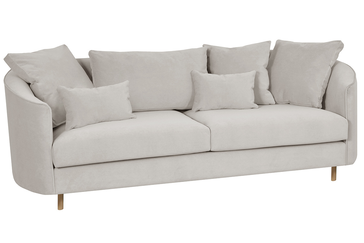 Sof 3plazas contemporneo de terciopelo gris mate SELECT