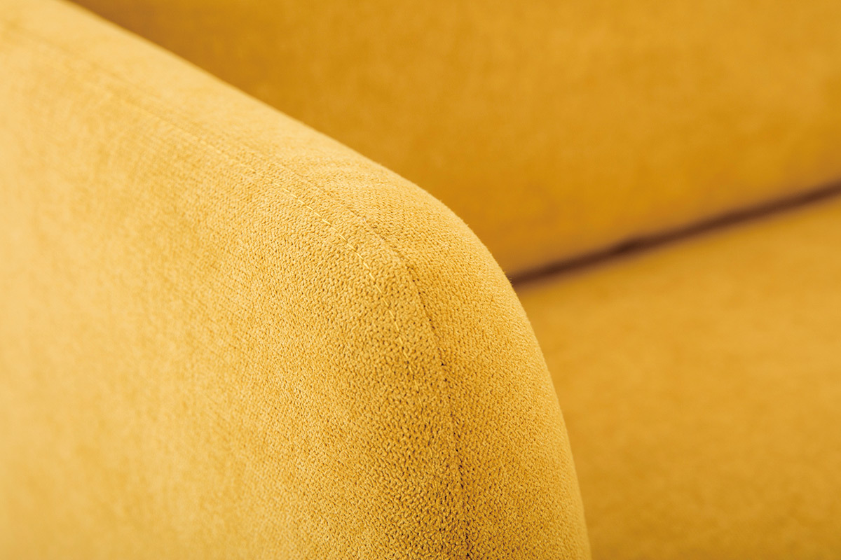 Sof 3plazas de estilo nrdico efecto aterciopelado amarillo mostaza HOBART