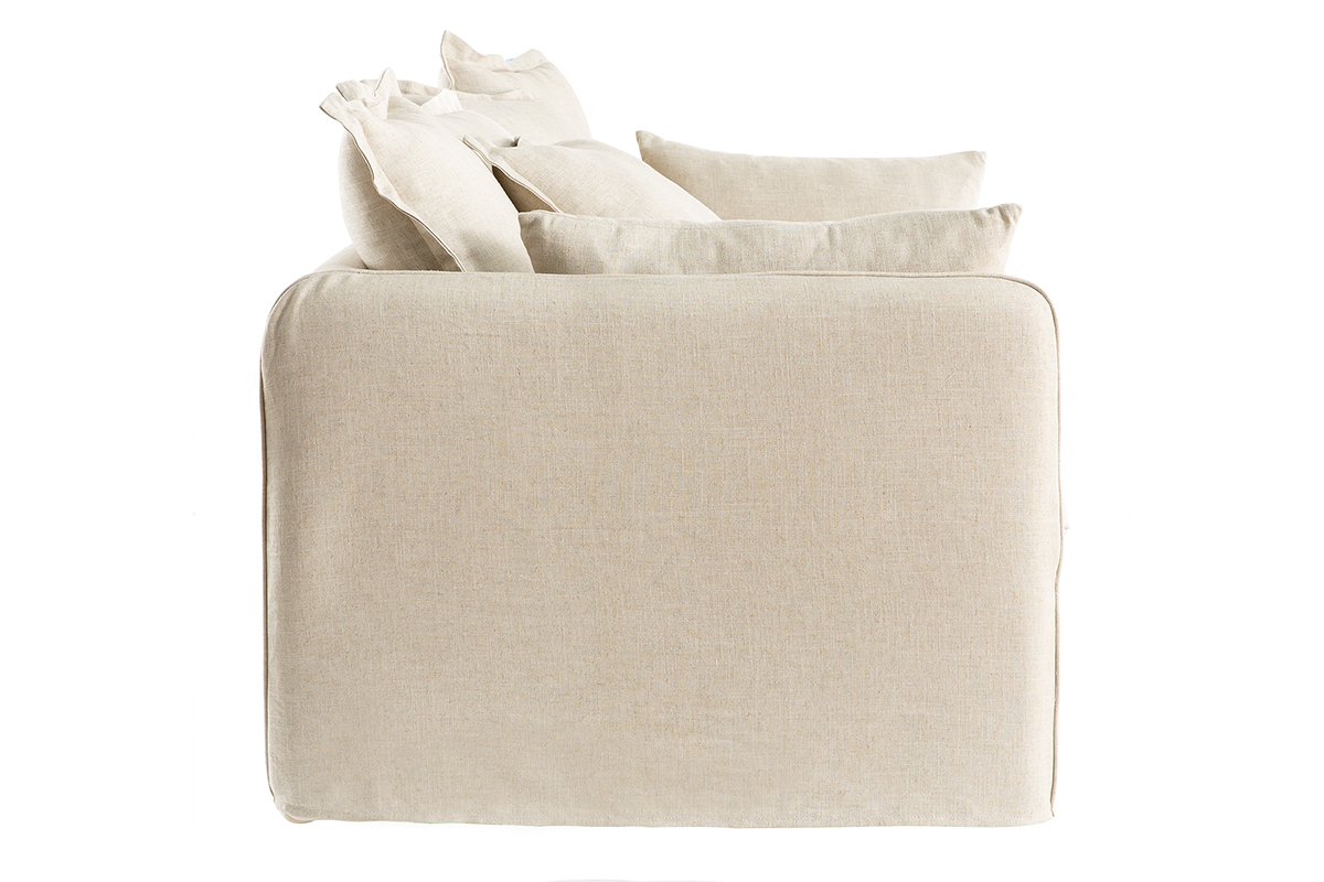 Sof 3 plazas desenfundable en lino color natural MERLIN