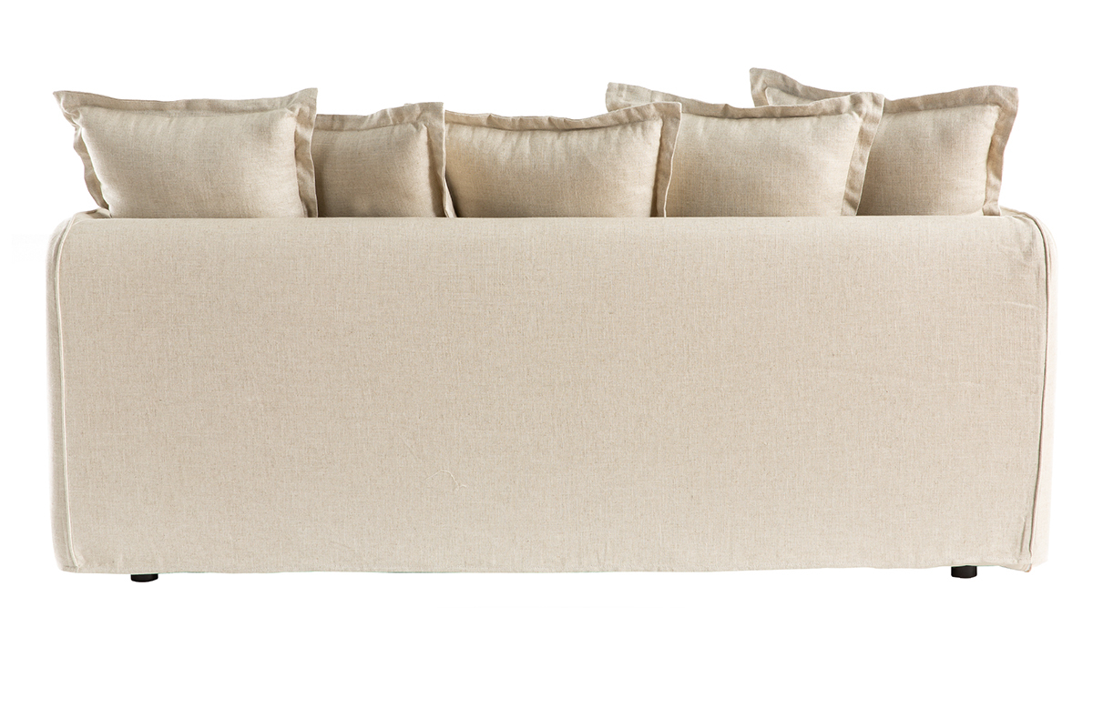 Sof 3 plazas desenfundable en lino color natural MERLIN