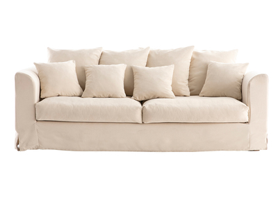 Sofá 3 plazas desenfundable en tejido color crudo FEVER