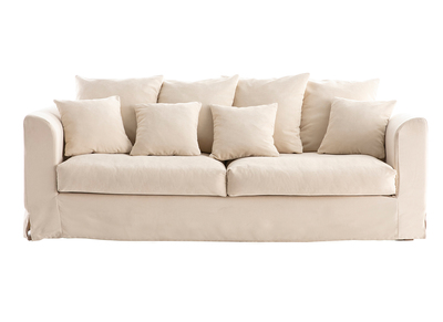 Sofá 3 plazas desenfundable en tejido color lino FEVER