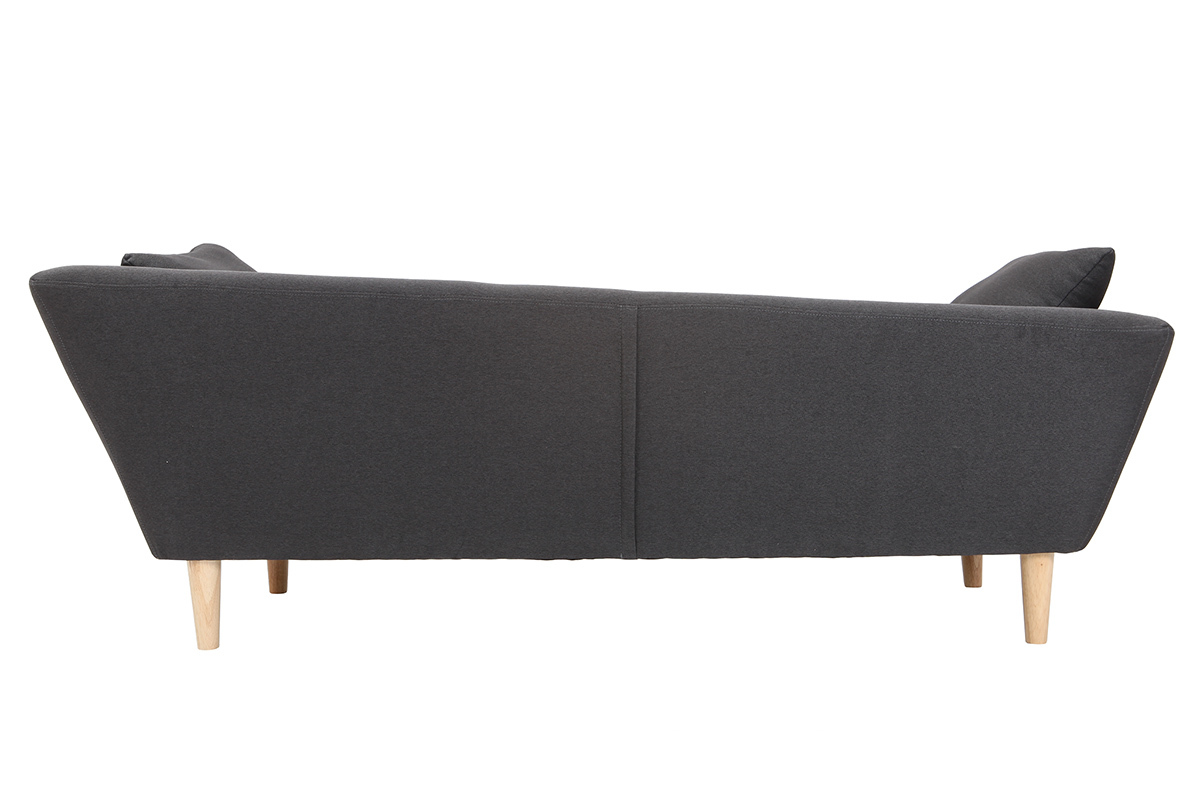 Sof� 3 plazas gris antracita patas madera roble NARA