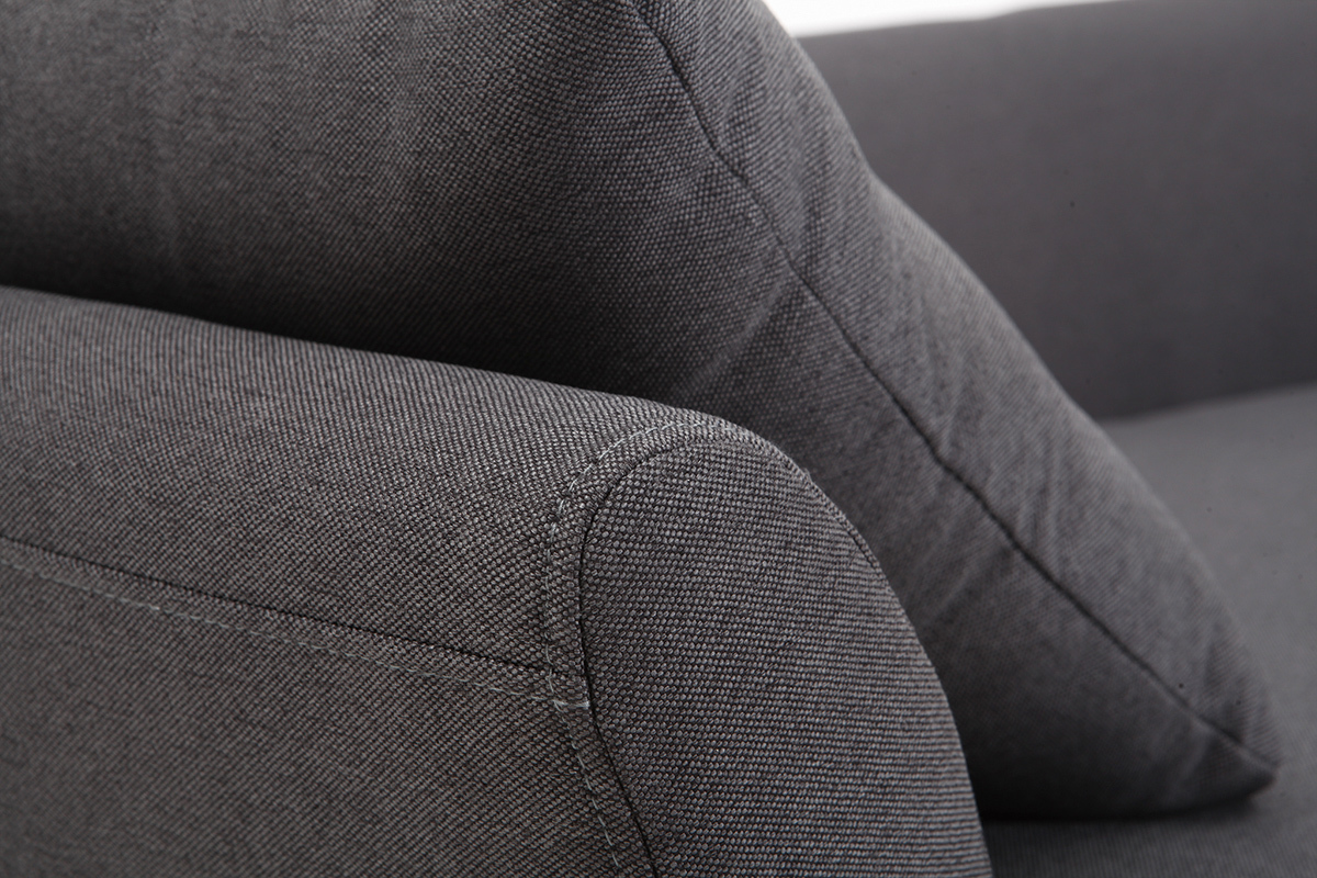 Sof� 3 plazas gris antracita patas madera roble NARA