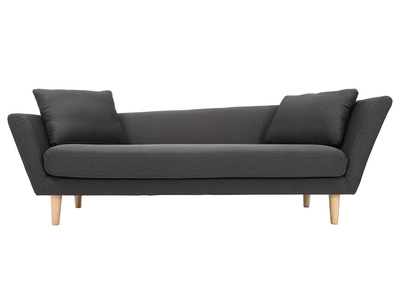 Sof&aacute; 3 plazas gris antracita patas madera roble NARA