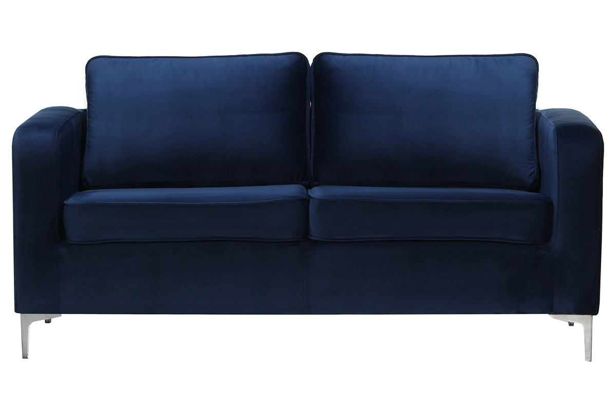 Sof 3 plazas moderno terciopelo azul oscuro HARRY