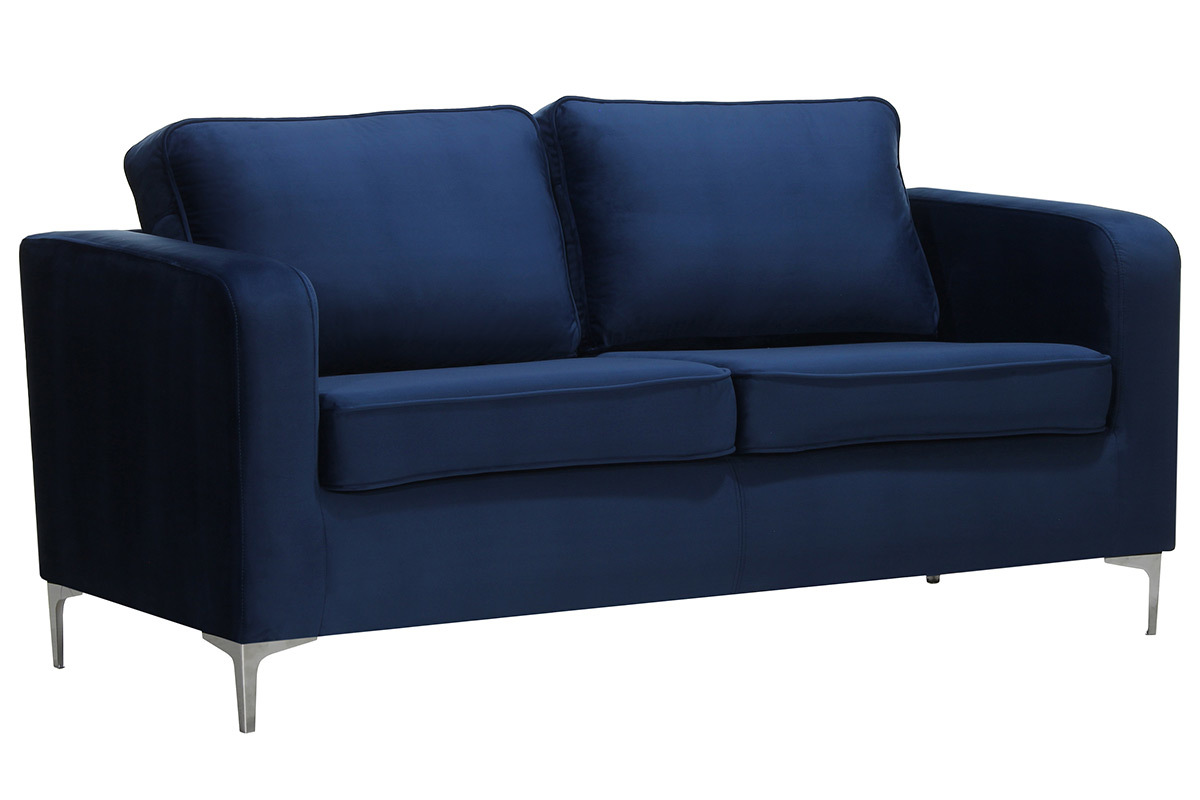 Sof 3 plazas moderno terciopelo azul oscuro HARRY