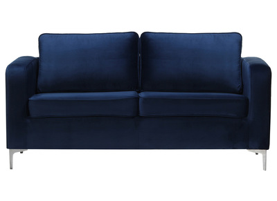 Sof&aacute; 3 plazas moderno terciopelo azul oscuro HARRY