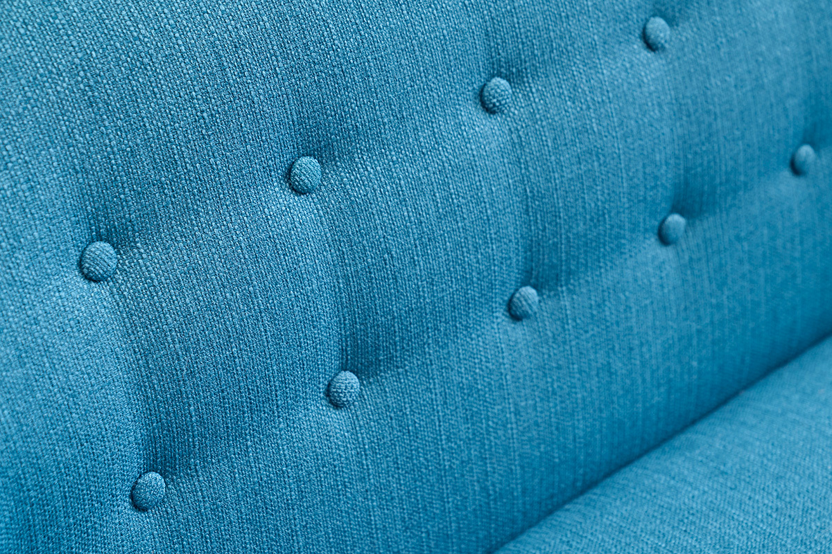 Sof� 3 plazas n�rdico desenfundable azul petr�elo y madera YNOK