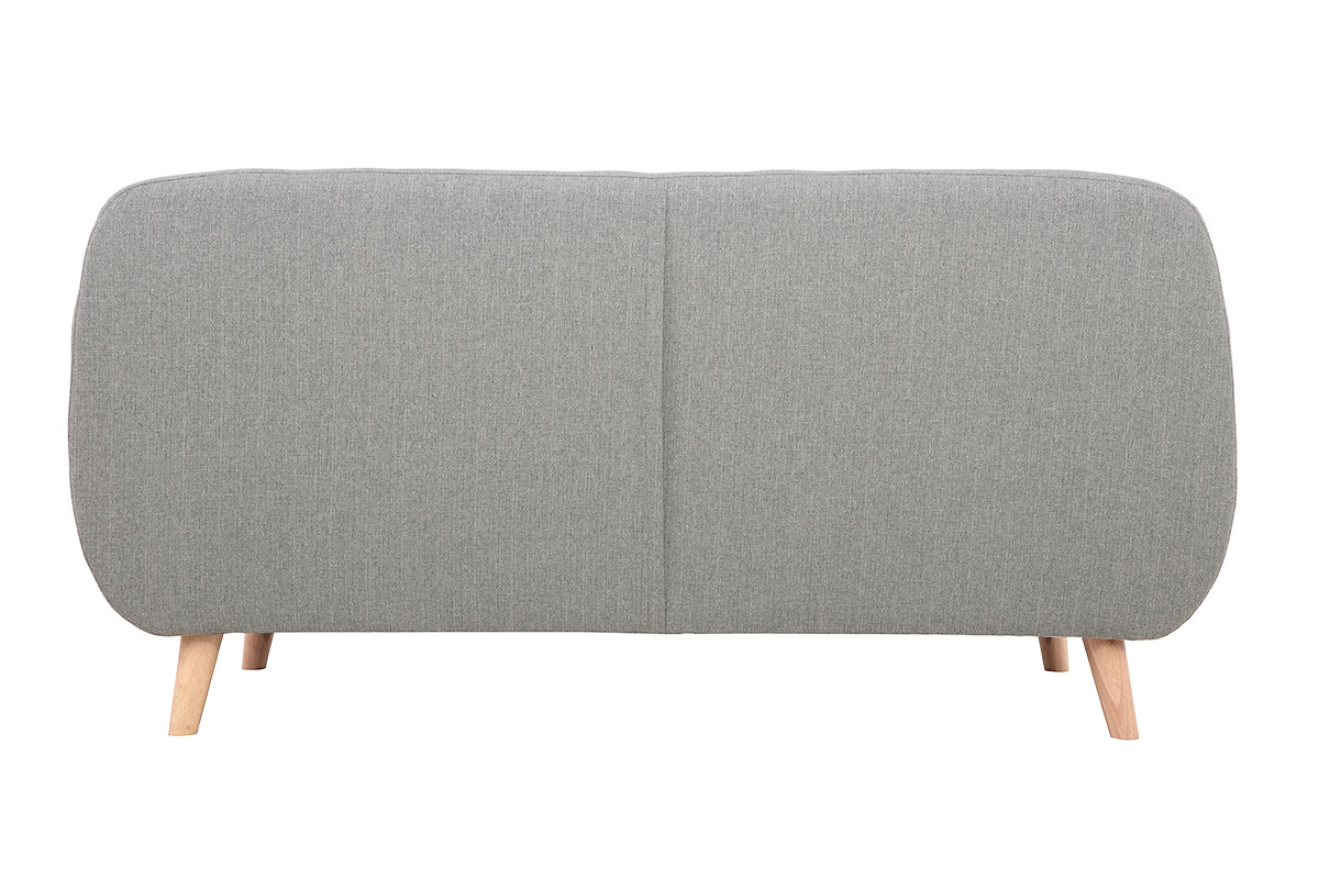Sof 3 plazas nrdico desenfundable gris claro y madera YNOK