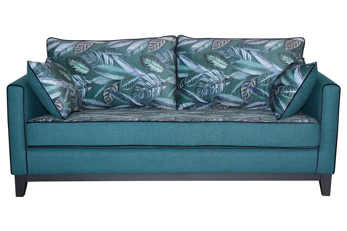 Sof 3 plazas reversible tejido estampado azul petrleo HARRISON