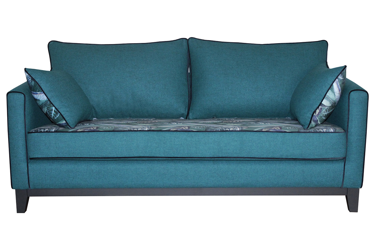 Sof 3 plazas reversible tejido estampado azul petrleo HARRISON