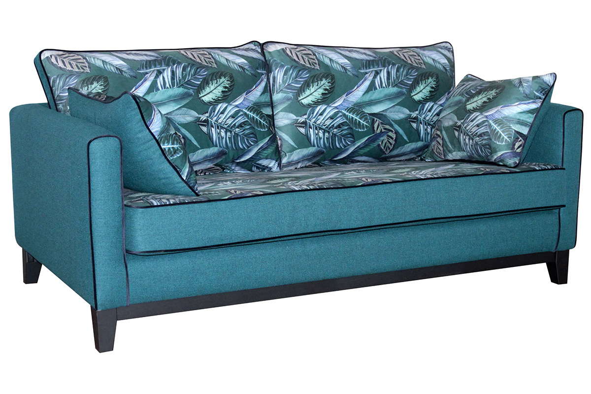 Sof 3 plazas reversible tejido estampado azul petrleo HARRISON